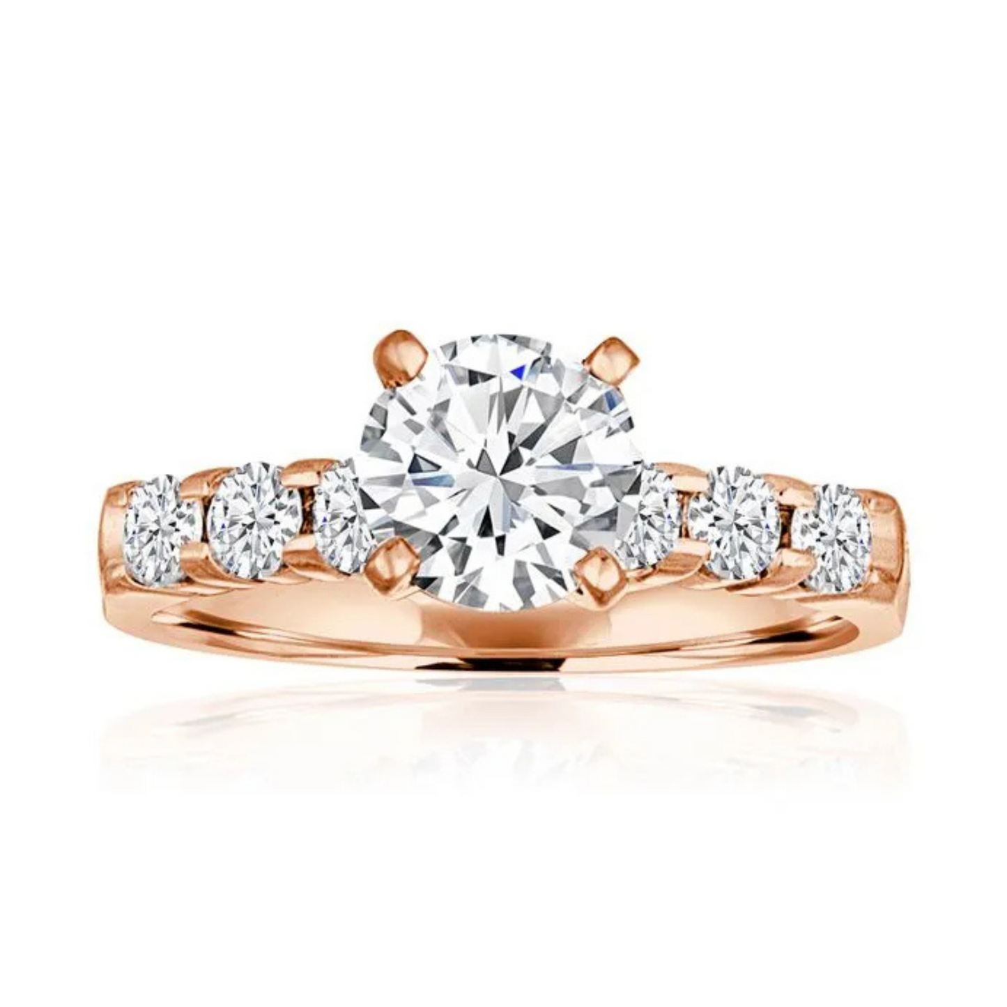 Imagine Bridal 14K Rose Gold Round Diamond Engagement Ring 0.62ct