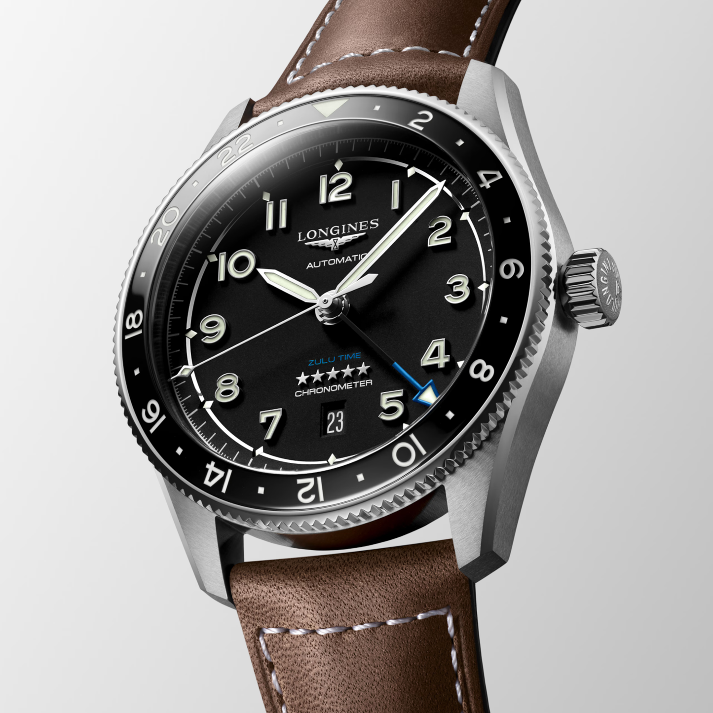 Longines Spirit GMT Stainless Steel Watch 42 mm