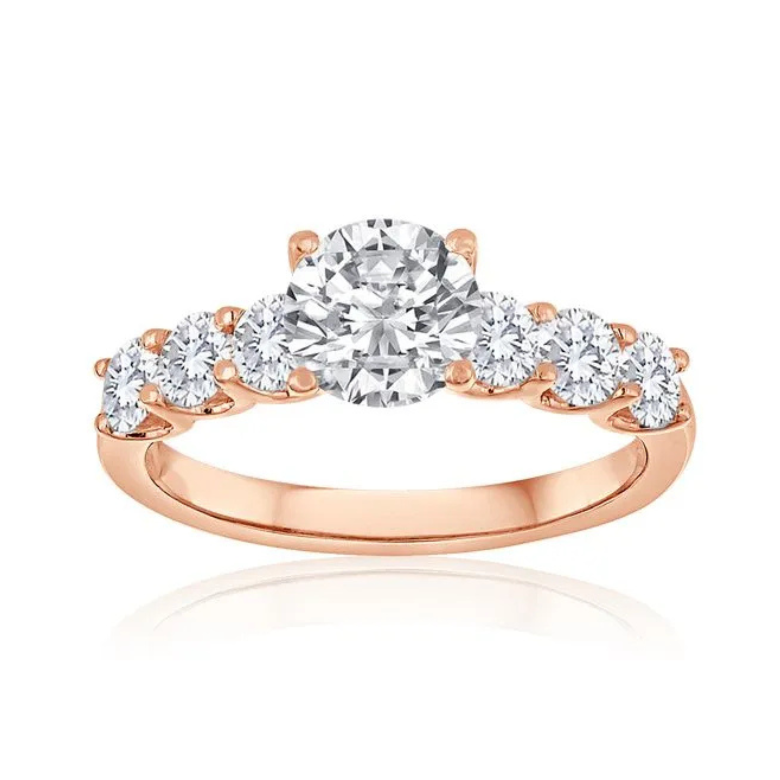 Imagine Bridal 14K Rose Gold Round Diamond Engagement Ring 0.40ct