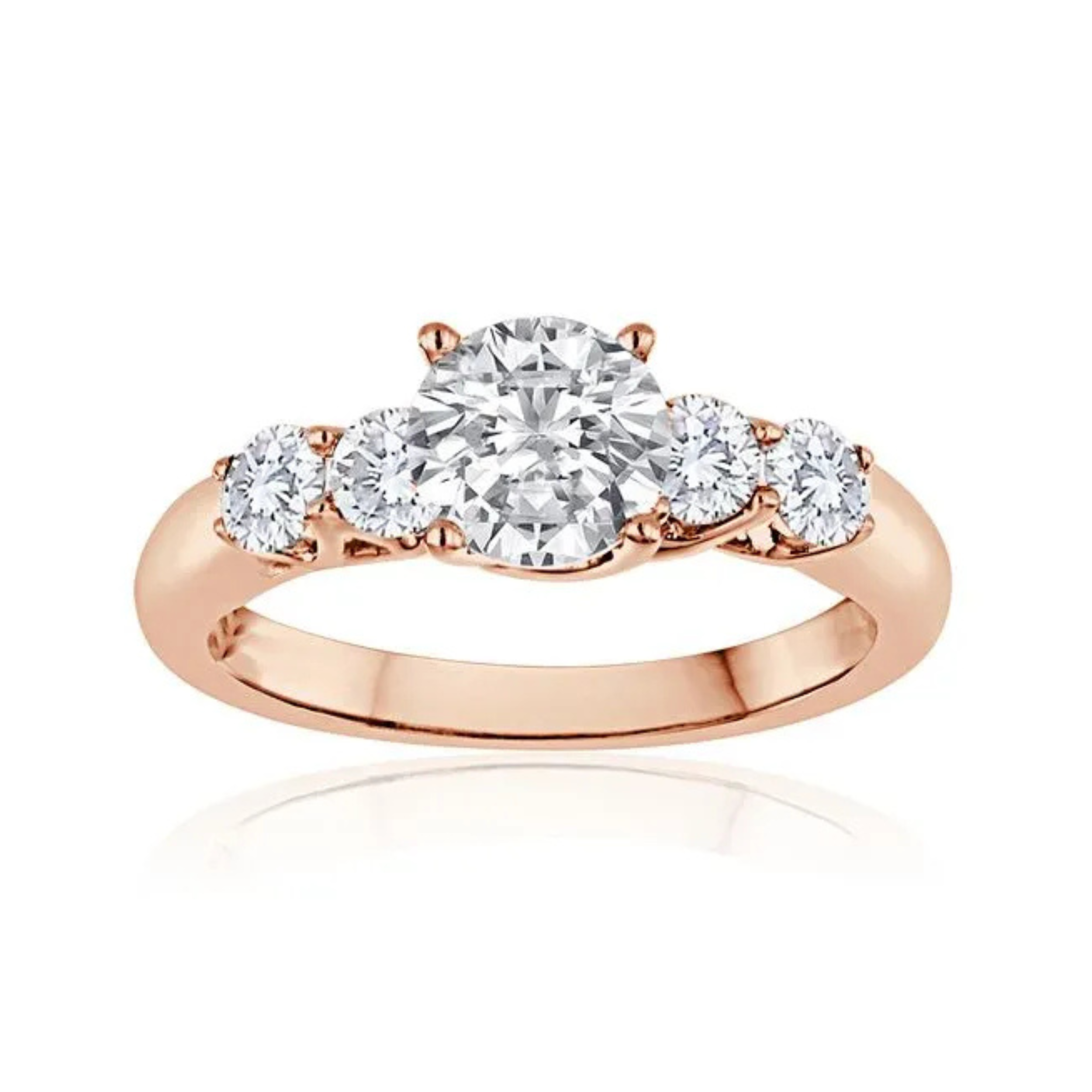 Imagine Bridal 14K Rose Gold Round Diamond Engagement Ring 0.60ct