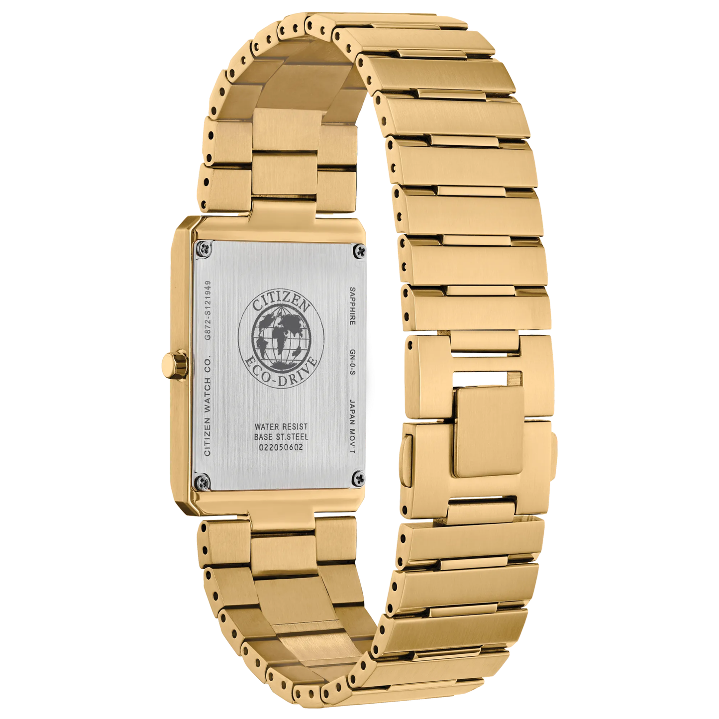 Citizen Stiletto Tank Gold Plated Ultra-Thin Black Dial Watch 28 mm