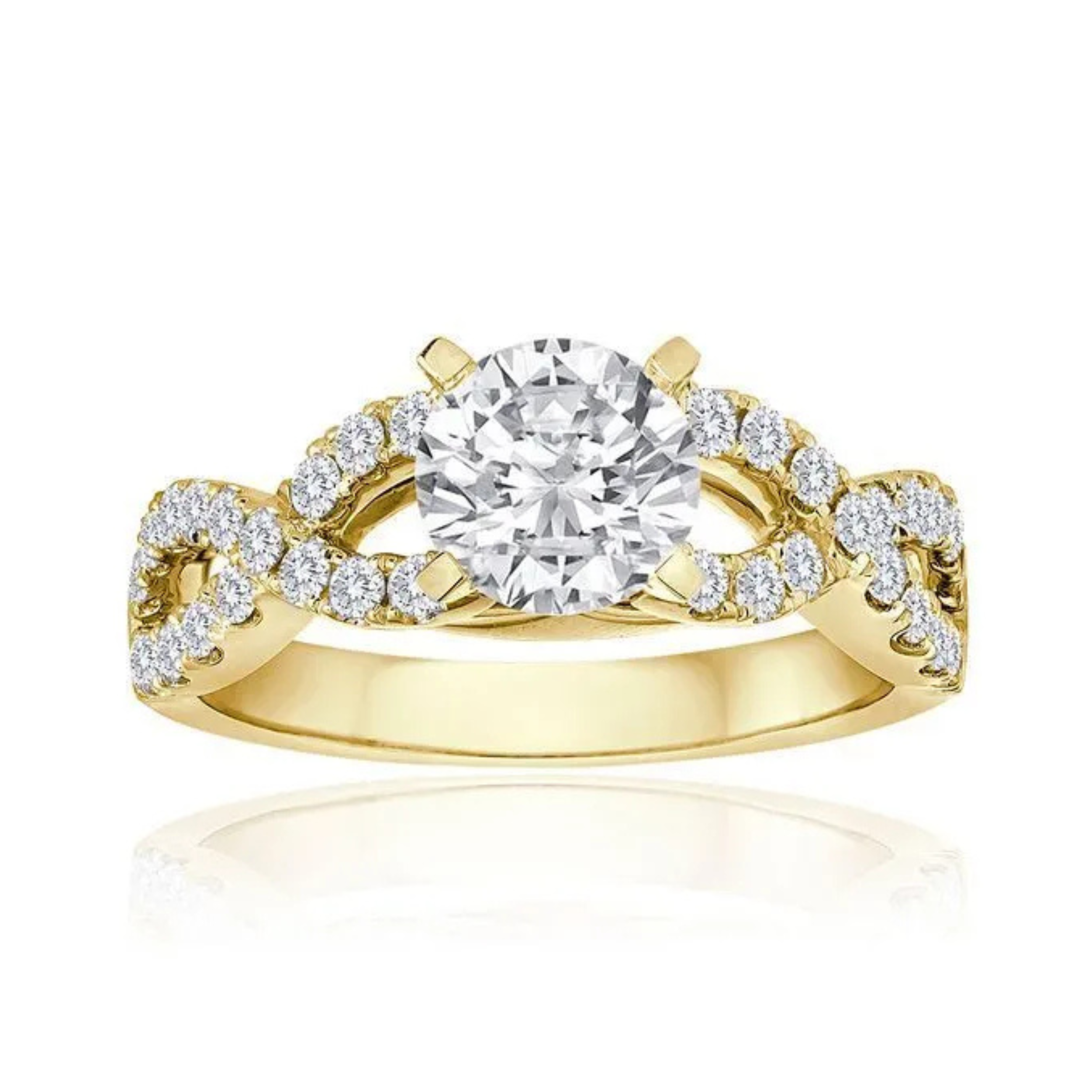 Imagine Bridal 14K Yellow Gold Round Diamond Engagement Ring 0.67ct