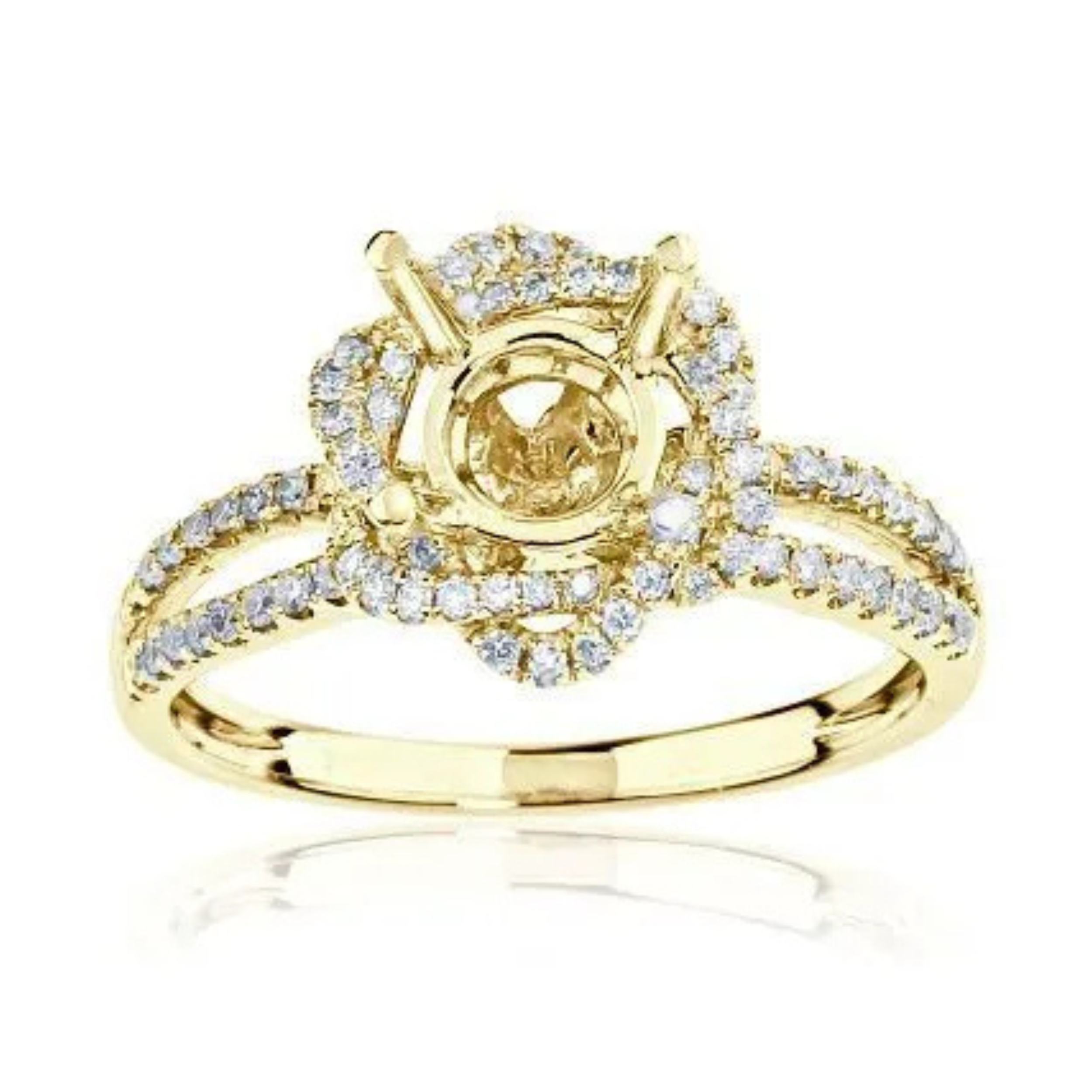 Imagine Bridal 14K Yellow Gold Round Diamond Engagement Ring 0.33ct