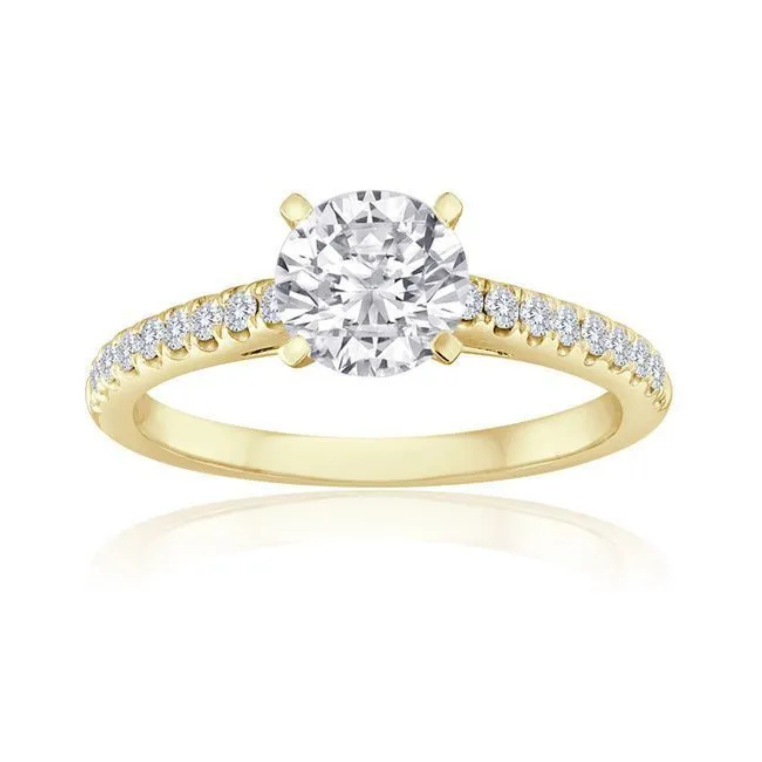 Imagine Bridal 14K Yellow Gold Round Diamond Engagement Ring 0.25ct