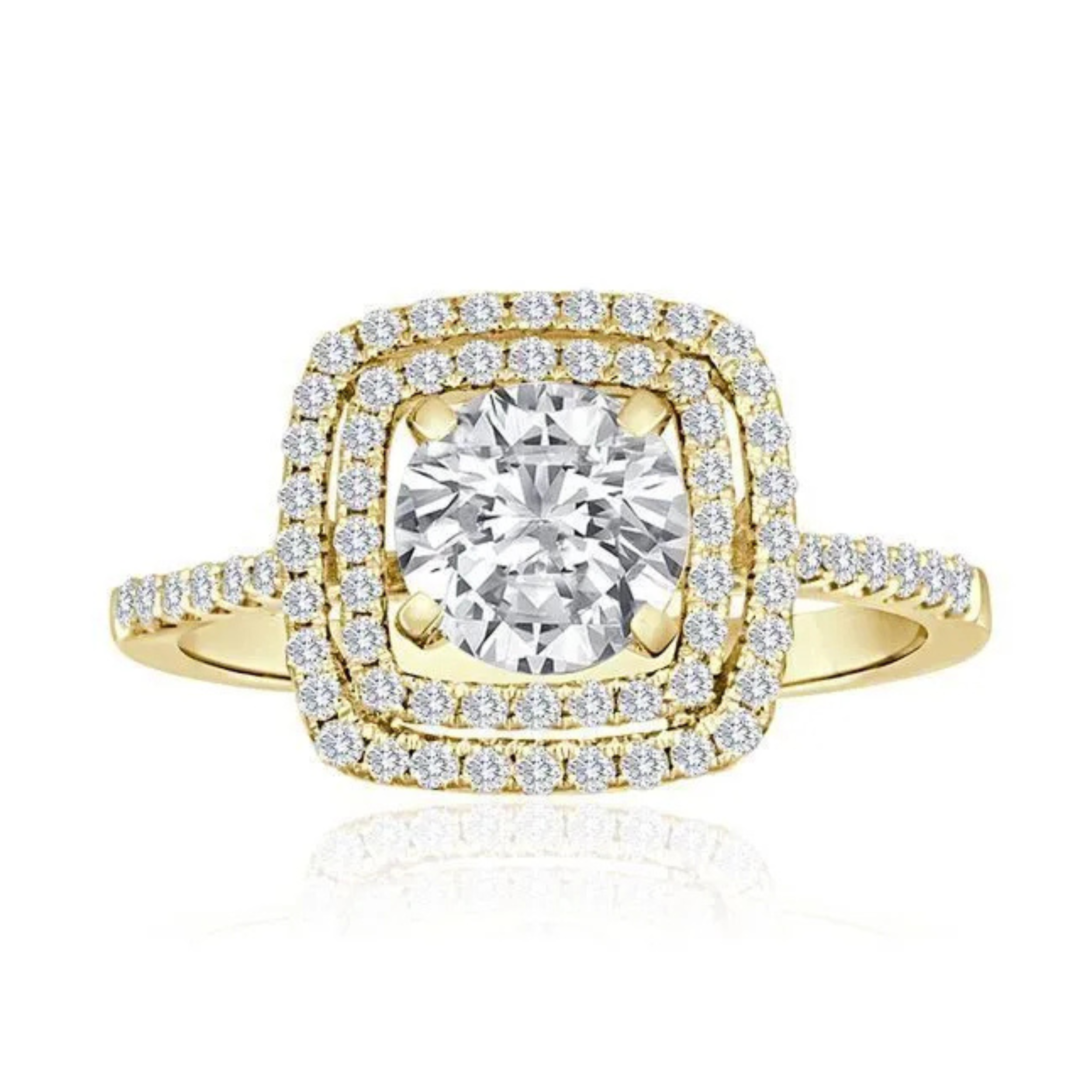 Imagine Bridal 14K Yellow Gold Round Diamond Engagement Ring 0.33ct