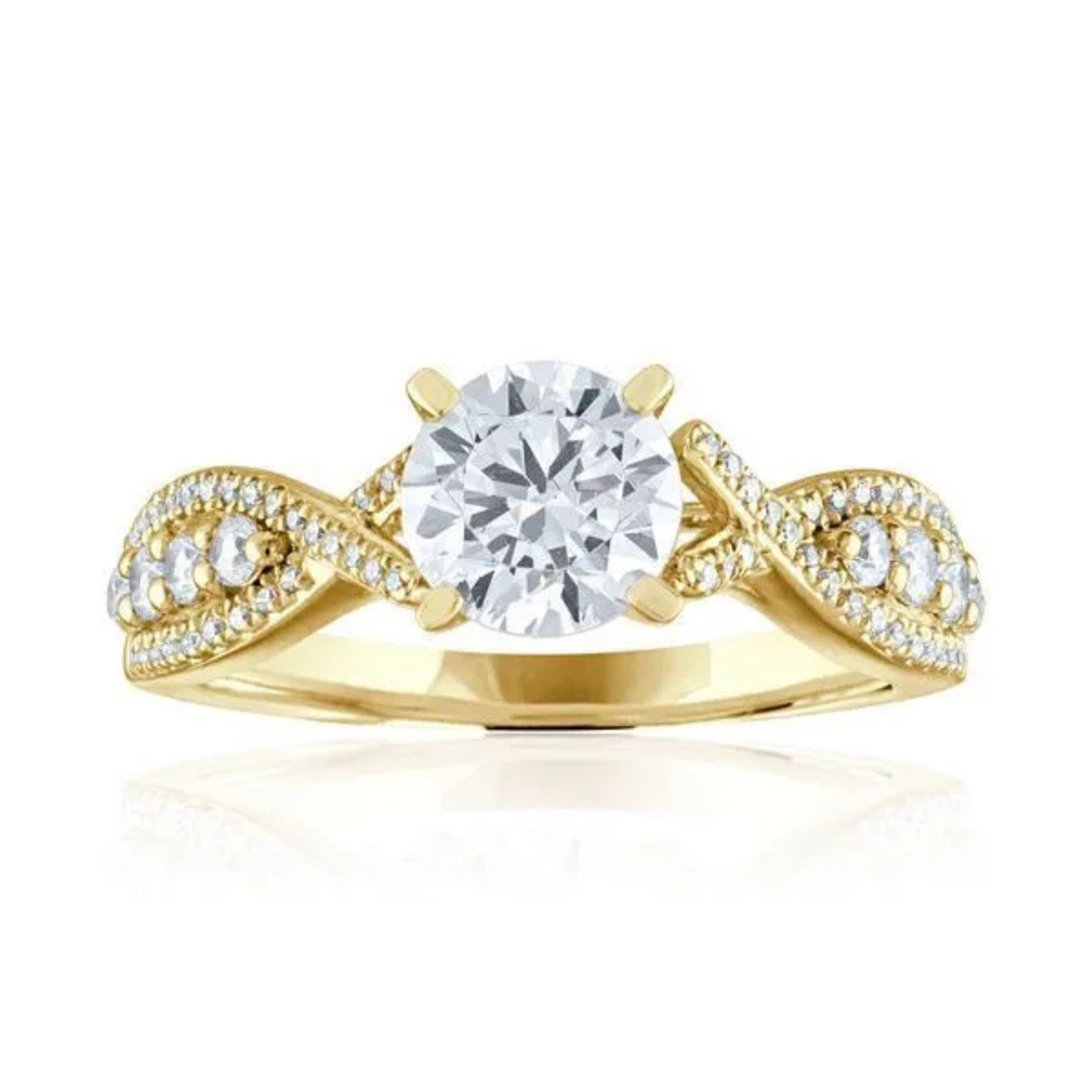 Imagine Bridal 14K Yellow Gold Round Diamond Engagement Ring 0.33ct