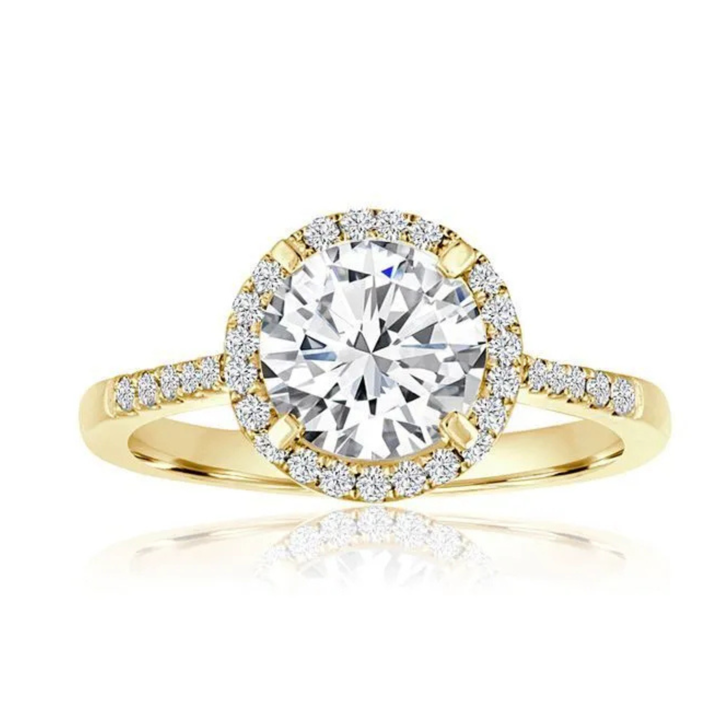 Imagine Bridal 14K Yellow Gold Round Diamond Engagement Ring 0.20ct