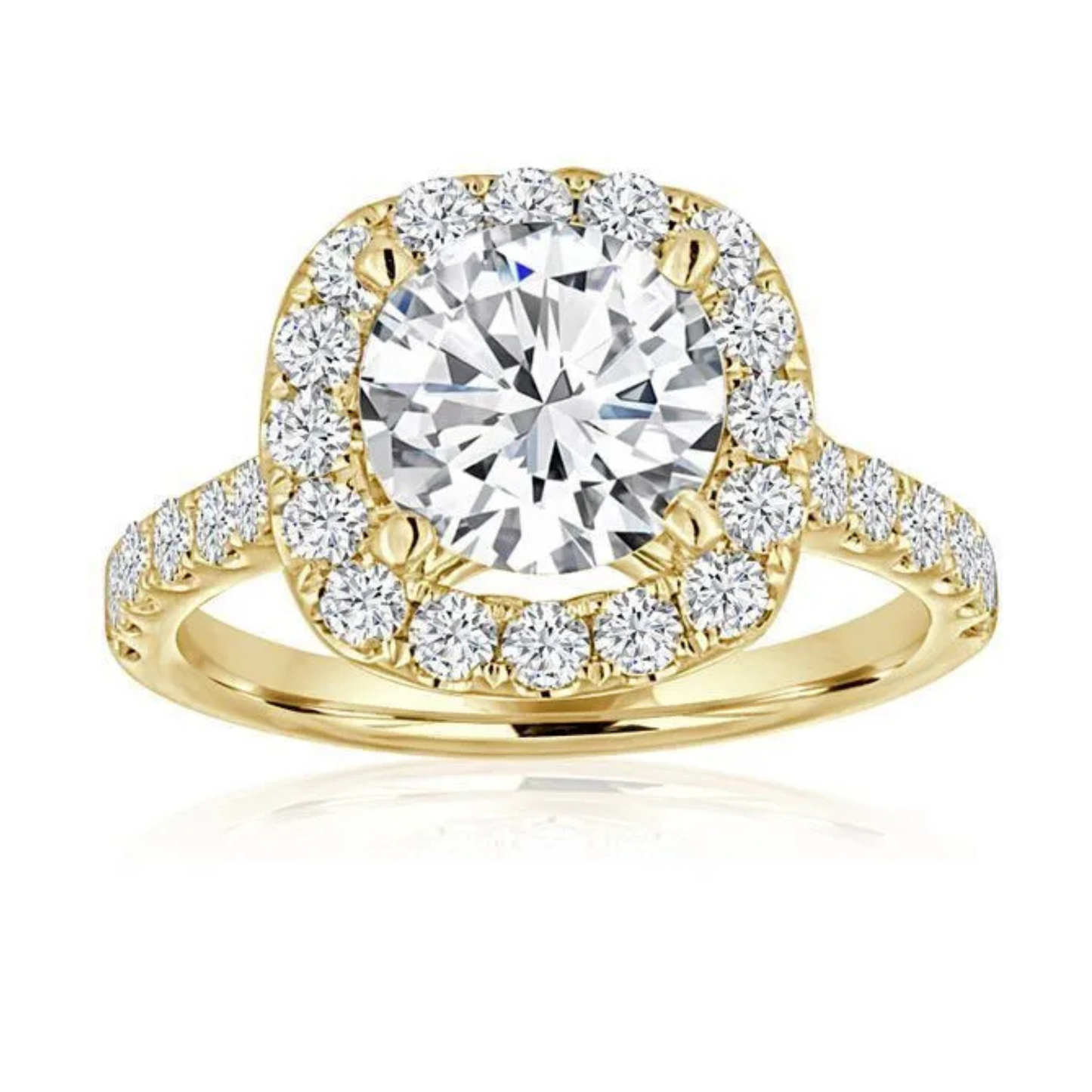 Imagine Bridal 14K Yellow Gold Round Diamond Engagement Ring 0.90ct
