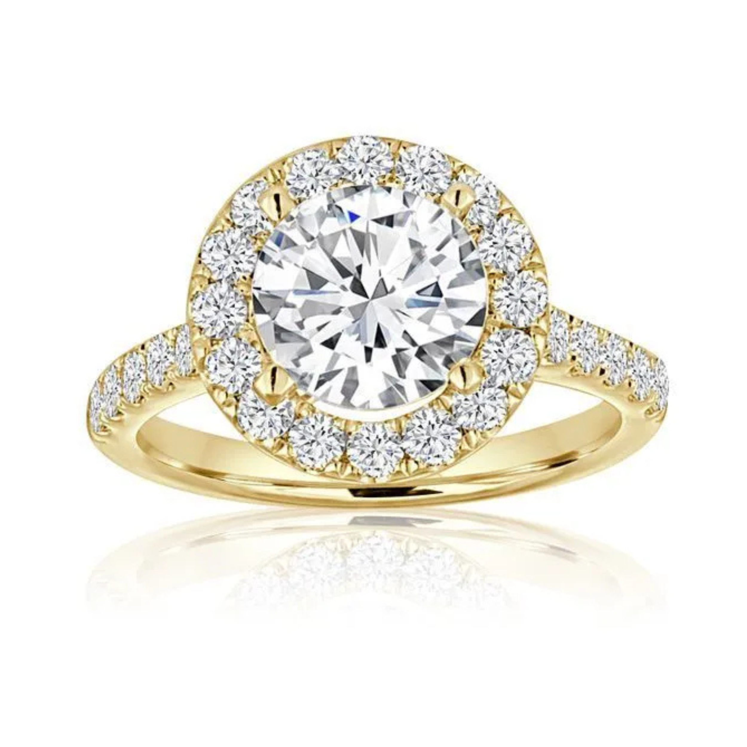 Imagine Bridal 14K Yellow Gold Round Diamond Engagement Ring 0.80ct