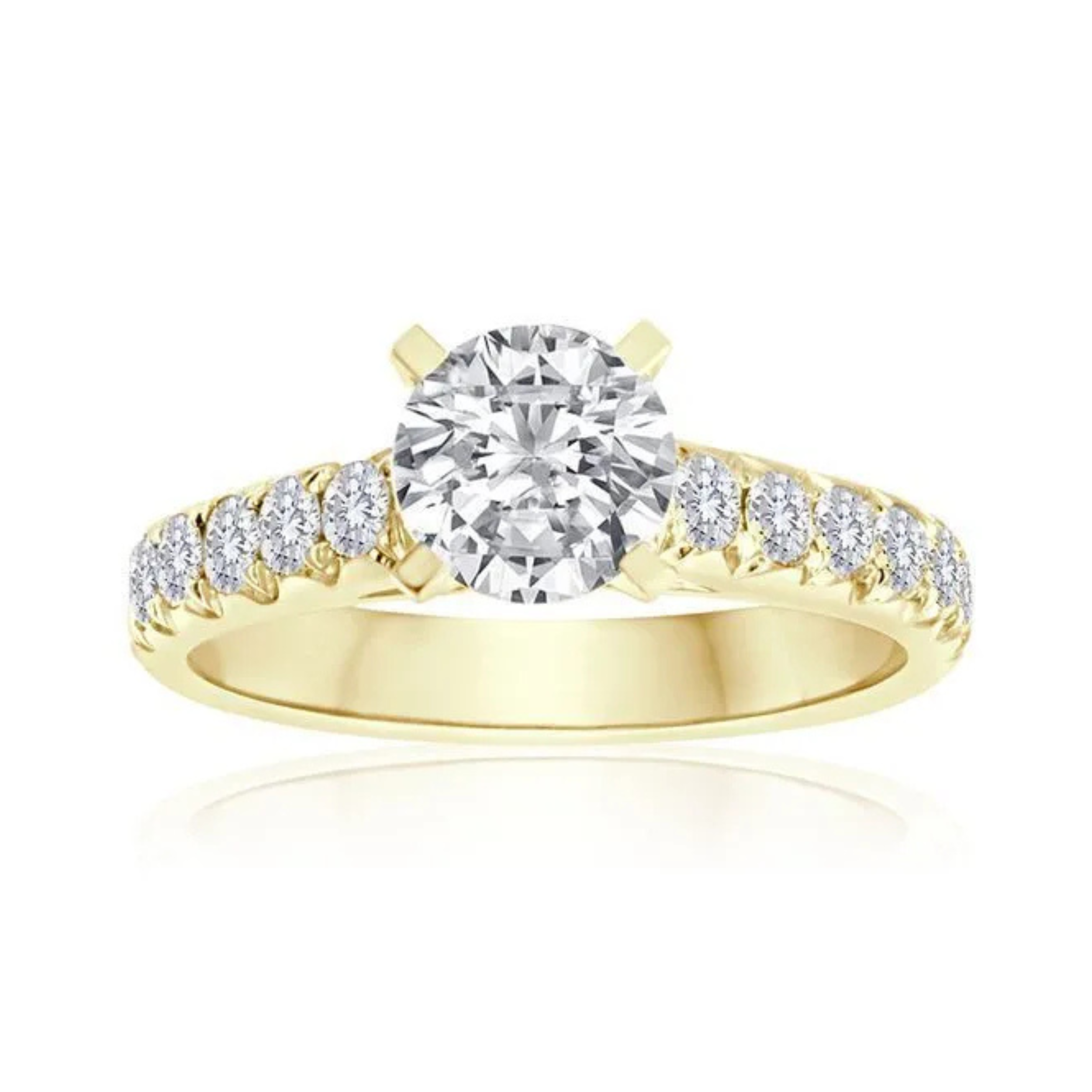 Imagine Bridal 14K Yellow Gold Round Diamond Engagement Ring 0.67ct
