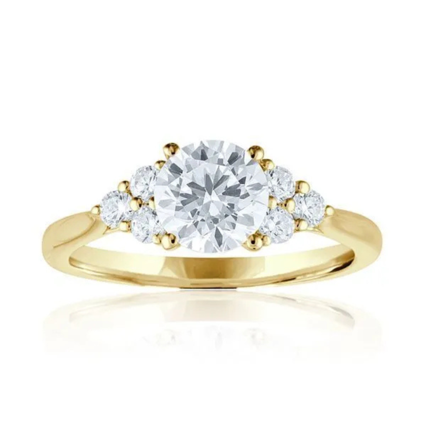 Imagine Bridal 14K Yellow Gold Round Diamond Engagement Ring 0.25ct