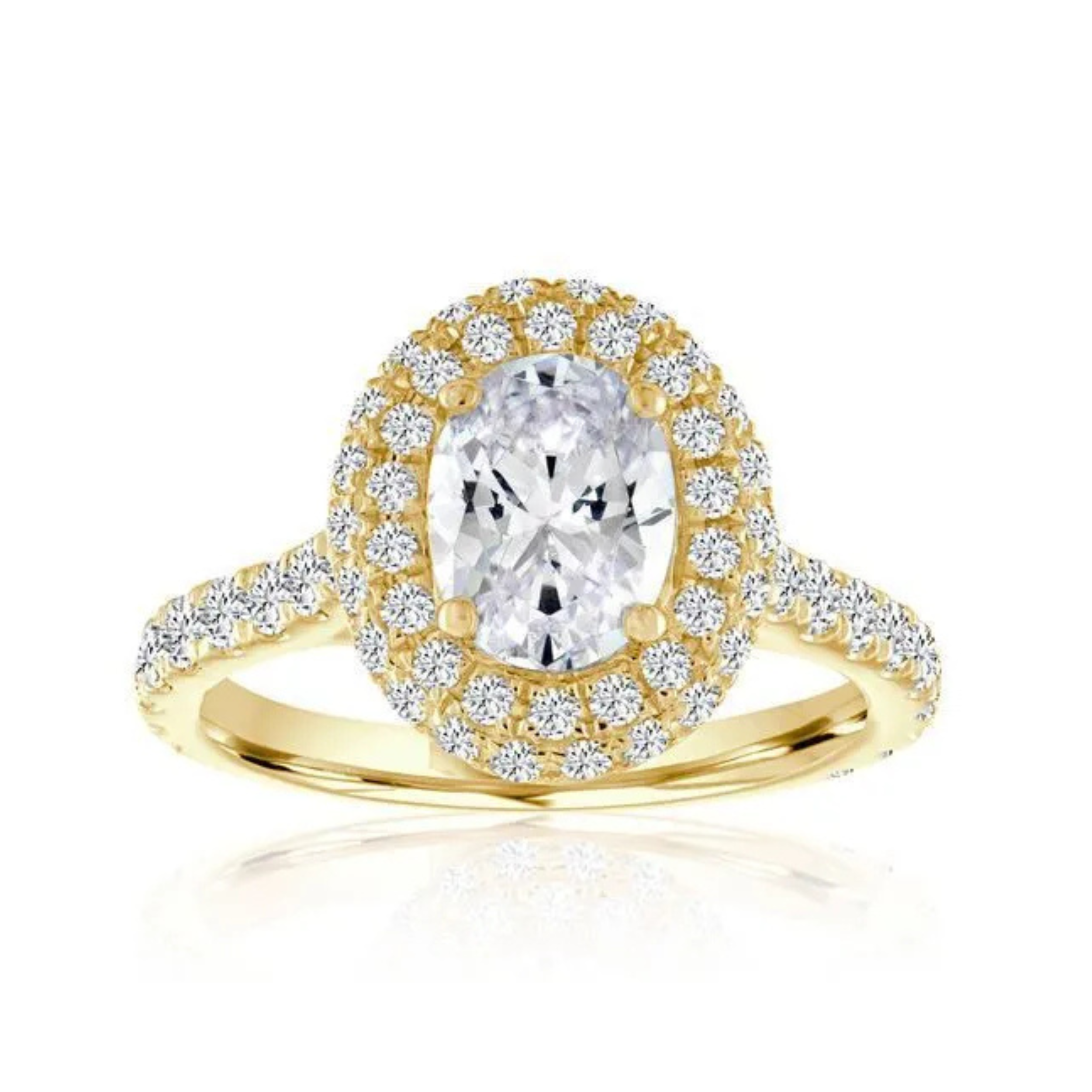 Imagine Bridal 14K Yellow Gold Oval Diamond Engagement Ring 1.25ct