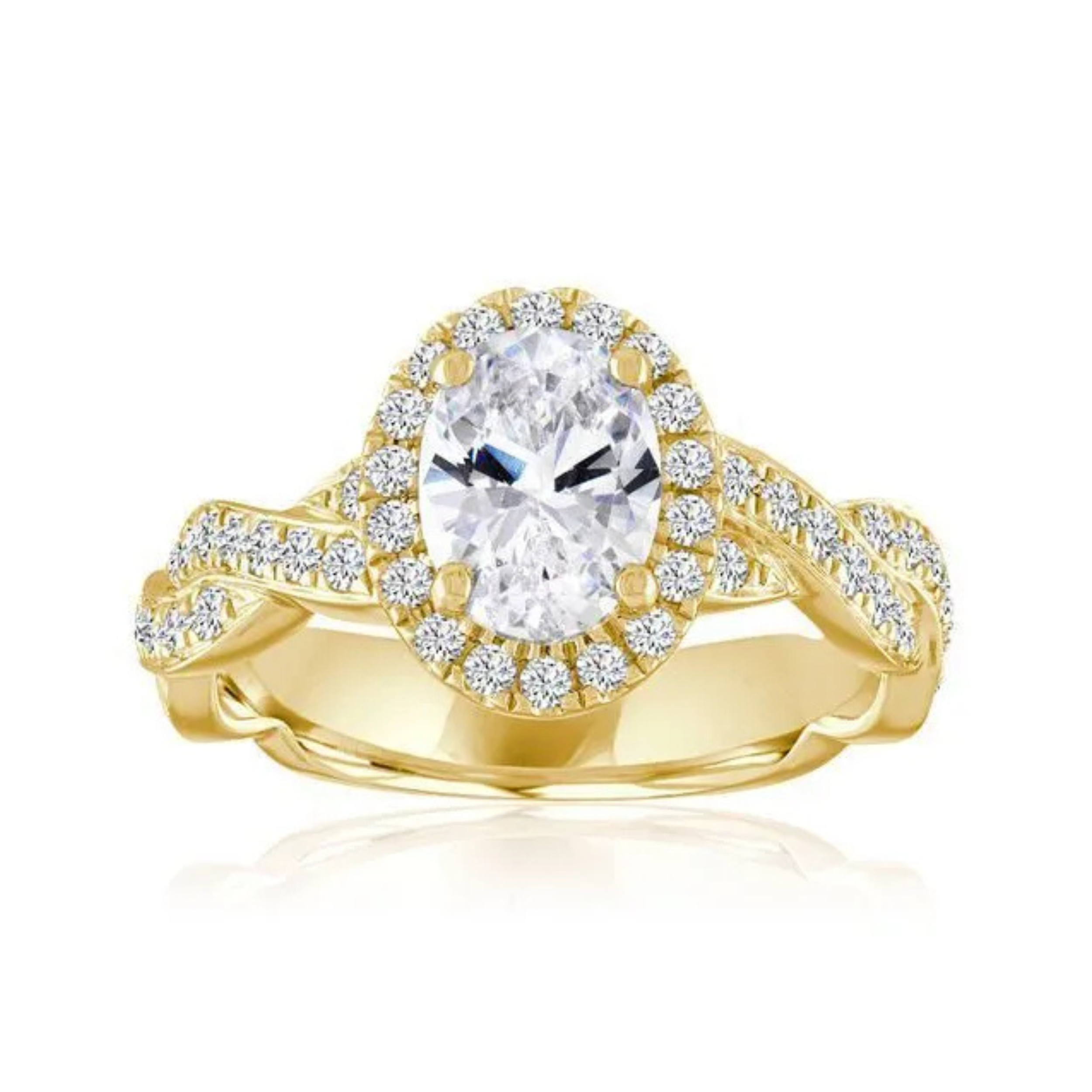 Imagine Bridal 14K Yellow Gold Oval Diamond Engagement Ring 0.60ct