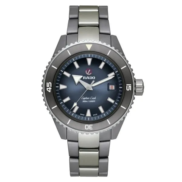 Rado Captain Cook High-Tech Ceramic Diver 43 mm Blue Dial Plasma High-Tech Ceramic & Titanium Automatic Watch – Modern Ceramic Dive Style
