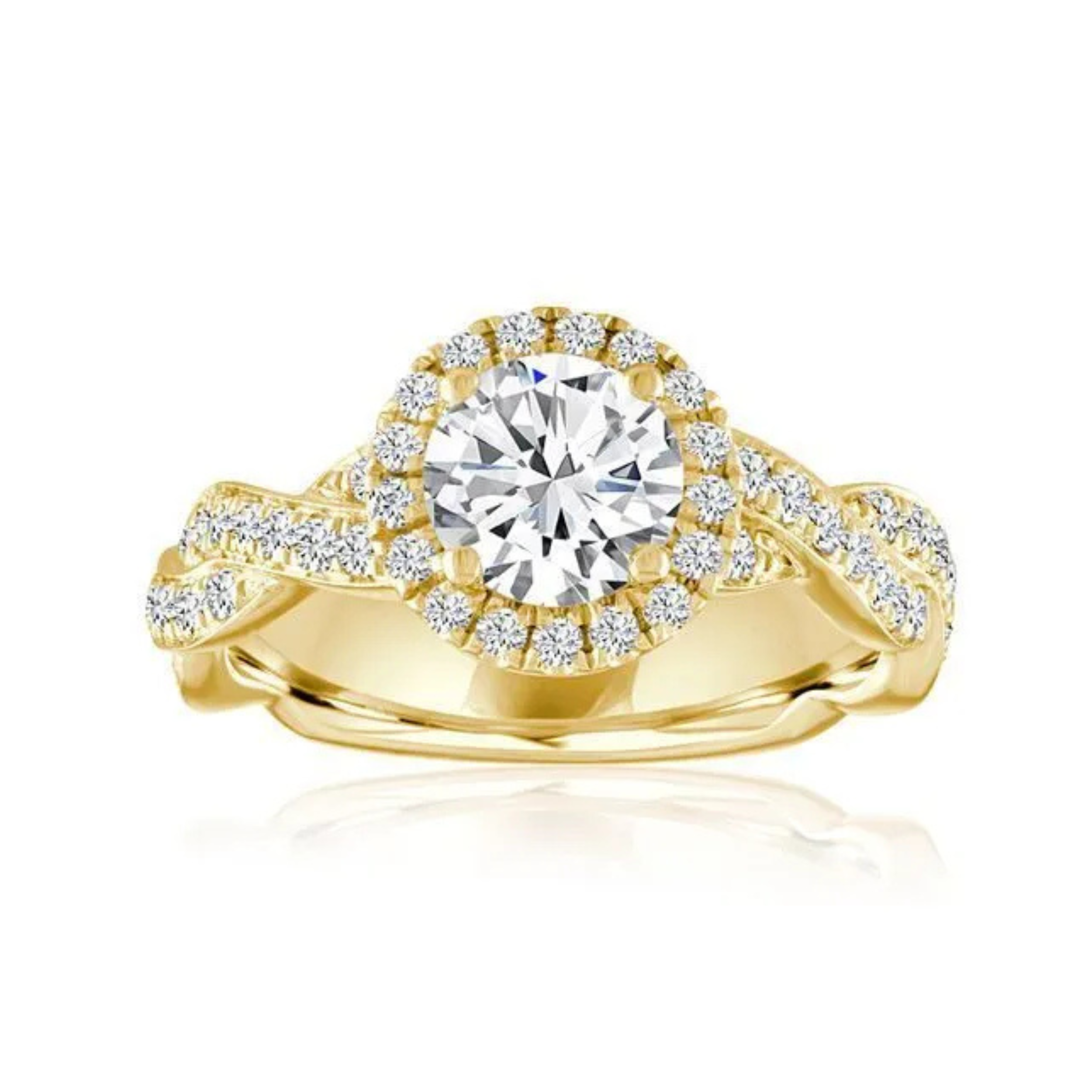 Imagine Bridal 14K Yellow Gold Round Diamond Engagment Ring 0.17ct