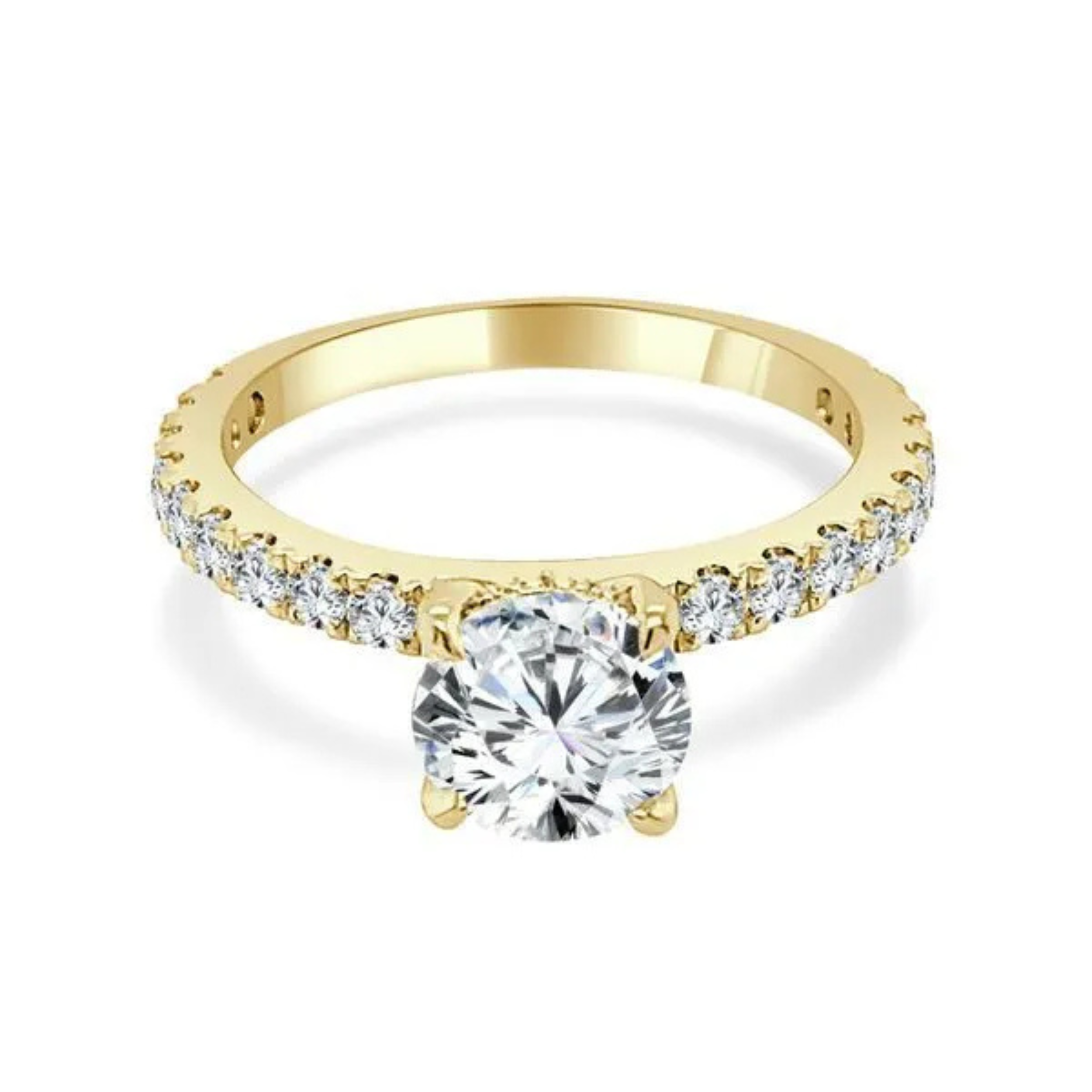 Imagine Bridal 14K Yellow Gold Round Diamond Engagement Ring 0.33ct