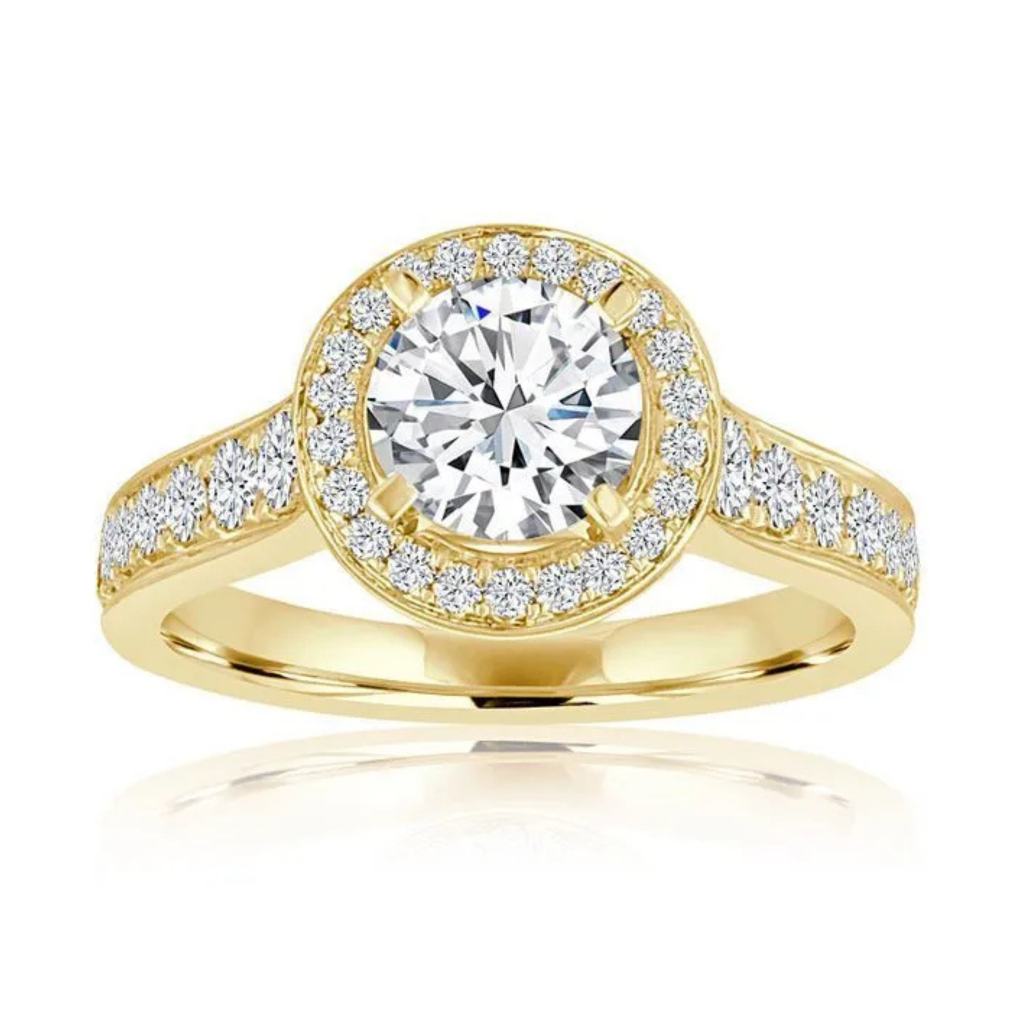Imagine Bridal 14K Yellow Gold Round Diamond Engagement Ring 0.60ct