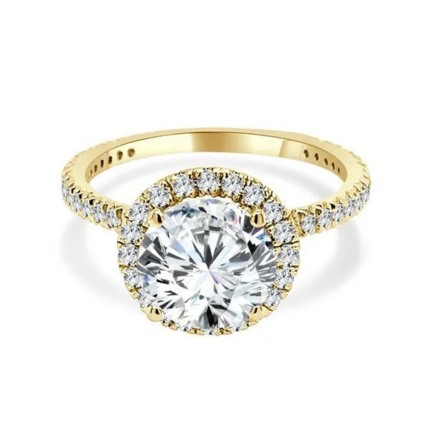 Imagine Bridal 14K Yellow Gold Round Diamond Engagement Ring 0.38ct