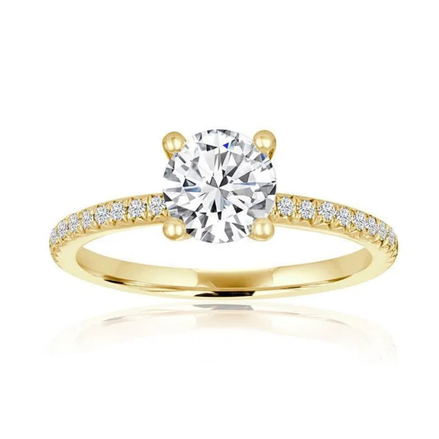 Imagine Bridal 14K Yellow Gold Round Diamond Engagement Ring 0.20ct