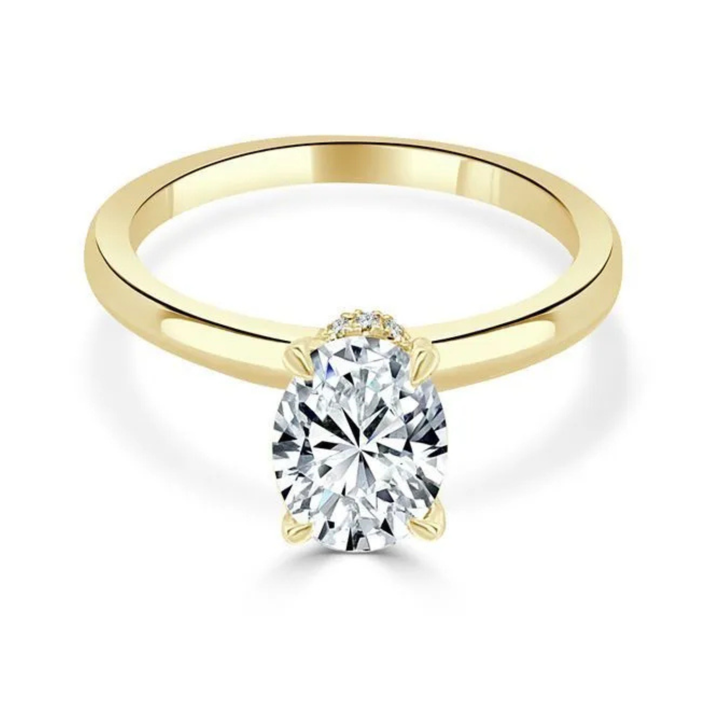 Imagine Bridal 14K Yellow Gold Oval Diamond Engagement Ring 0.04ct