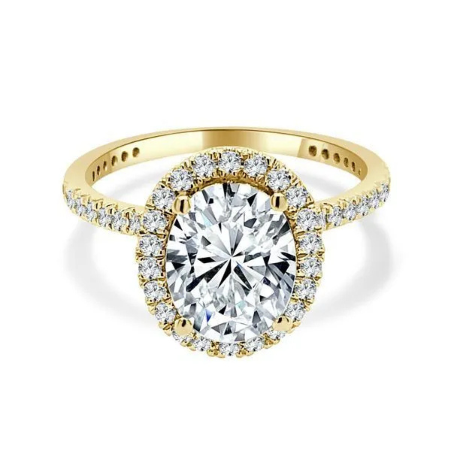 Imagine Bridal 14K Yellow Gold Oval Diamond Engagement Ring 0.38ct