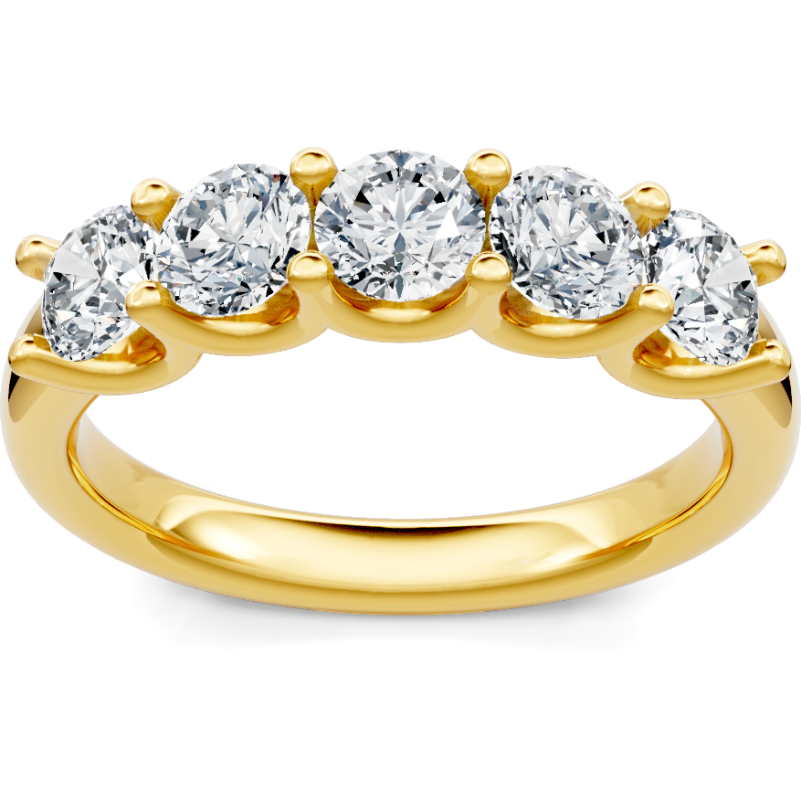 This gold 14K Yellow Gold rose wedding band features a wedding band style with a wedding band setting. The design is accented with diamonds totaling about 0.39 carats.