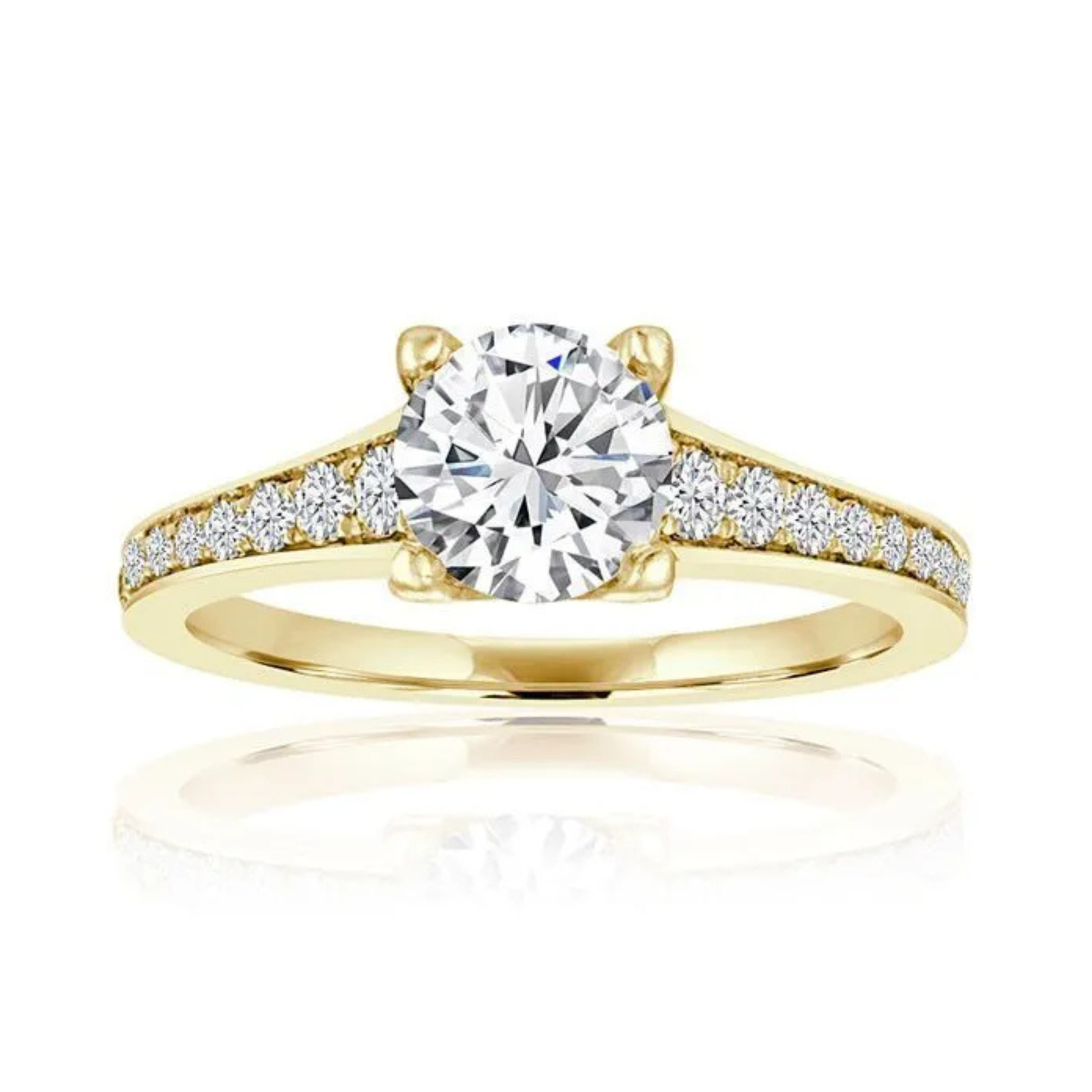 Imagine Bridal 14K Yellow Gold Round Diamond Engagement Ring 0.50ct