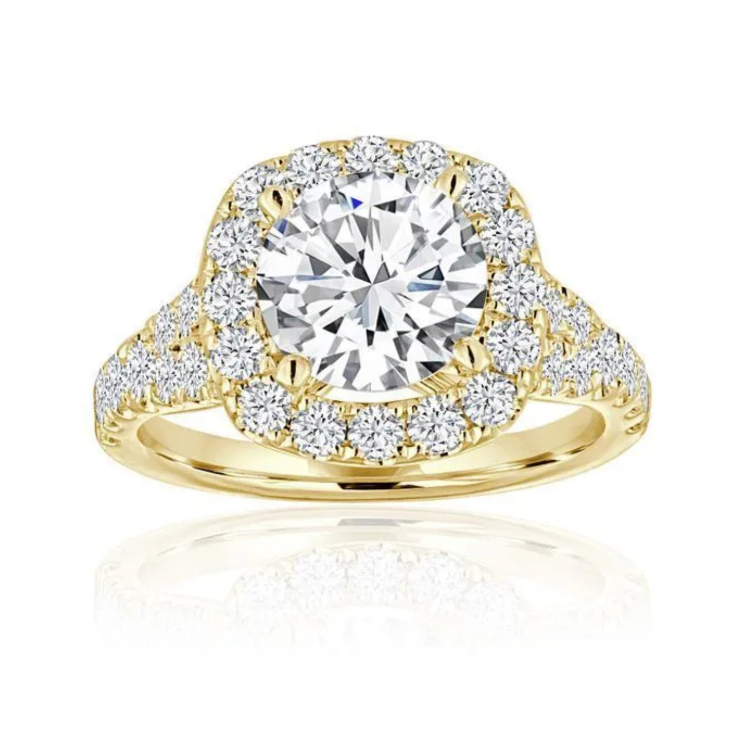 Imagine Bridal 14K Yellow Gold Round Diamond Engagement Ring 1.00ct