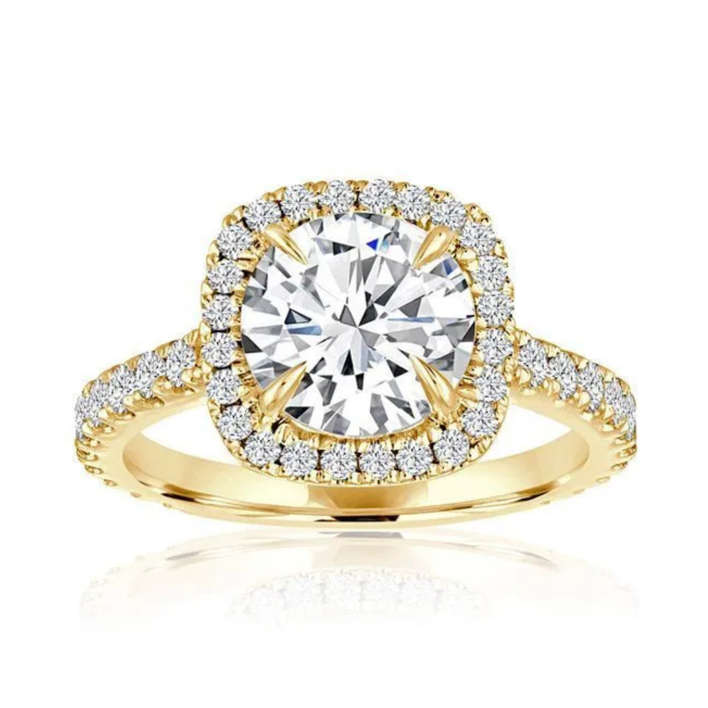 Imagine Bridal 14K Yellow Gold Cushion Diamond Engagement Ring 0.60ct