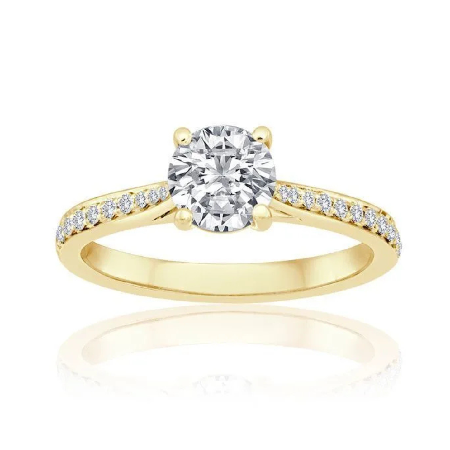 Imagine Bridal 14K Yellow Gold Round Diamond Engagement Ring 0.17ct