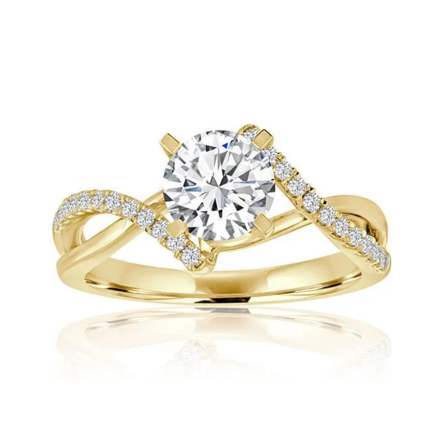 Imagine Bridal 14K Yellow Gold Round Diamond Engagement Ring 0.17ct