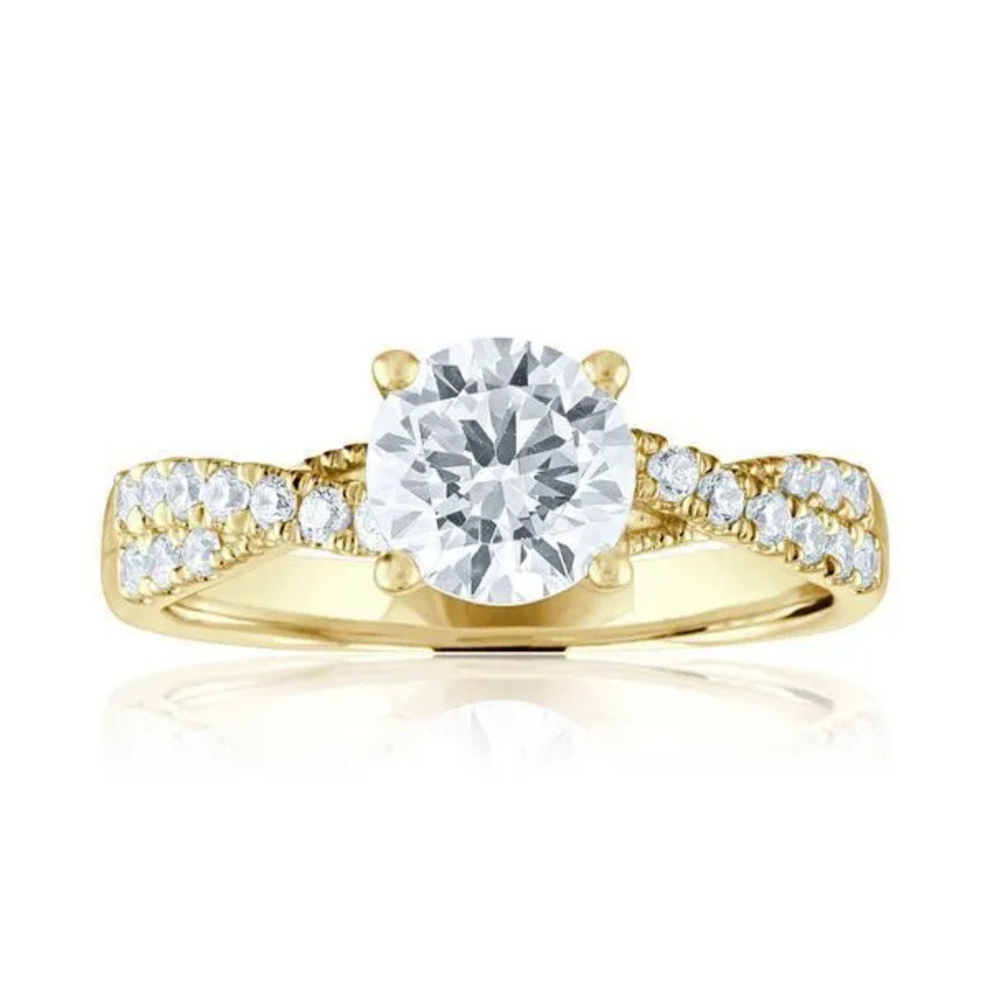 Imagine Bridal 14K Yellow Gold Round Diamond Engagement Ring 0.25ct