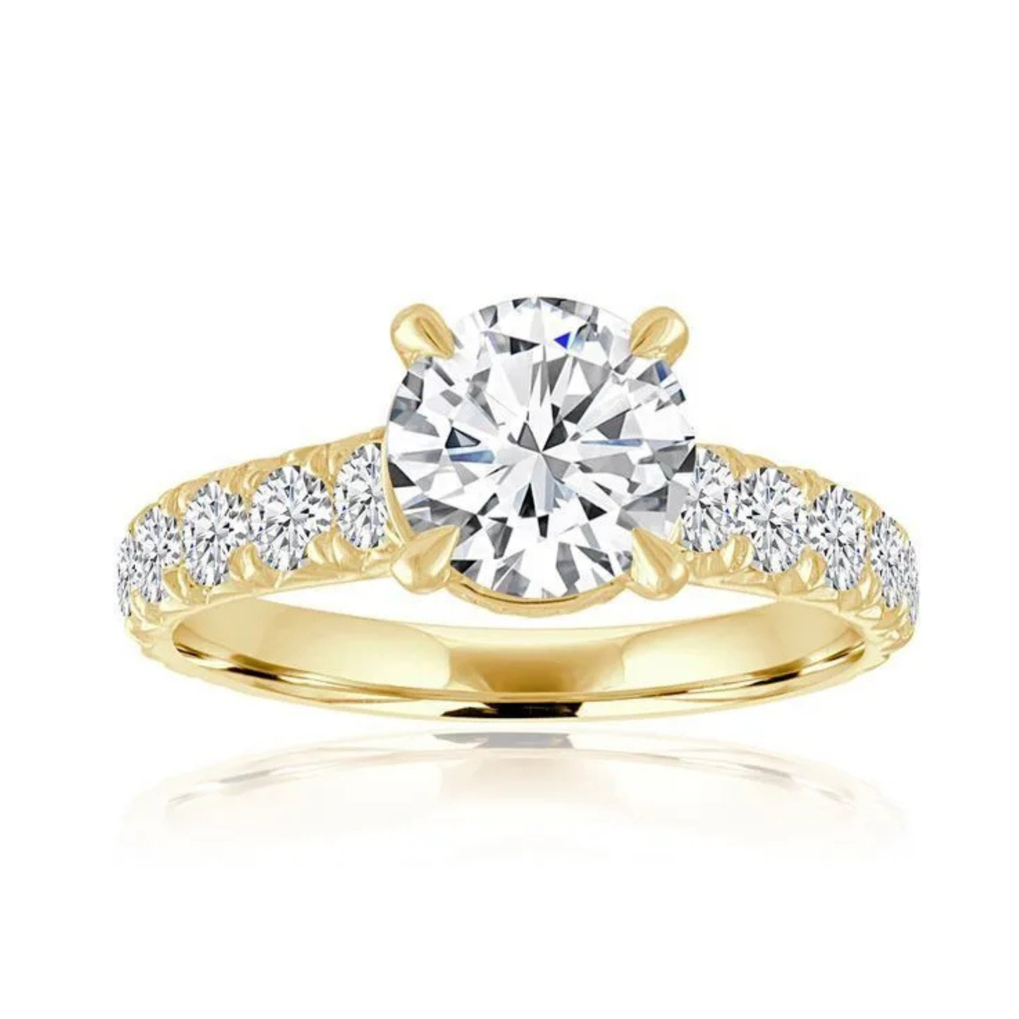 Imagine Bridal 14K Yellow Gold Round Diamond Engagement Ring 1.00ct