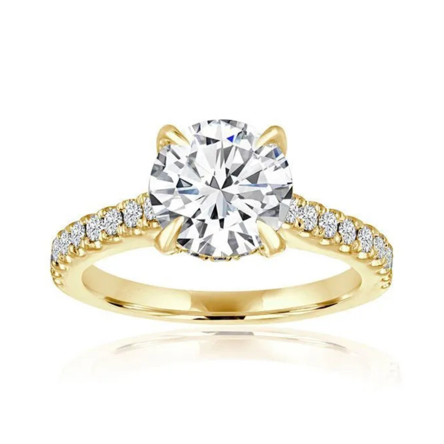 Imagine Bridal 14K Yellow Gold Round Diamond Engagement Ring 0.50ct
