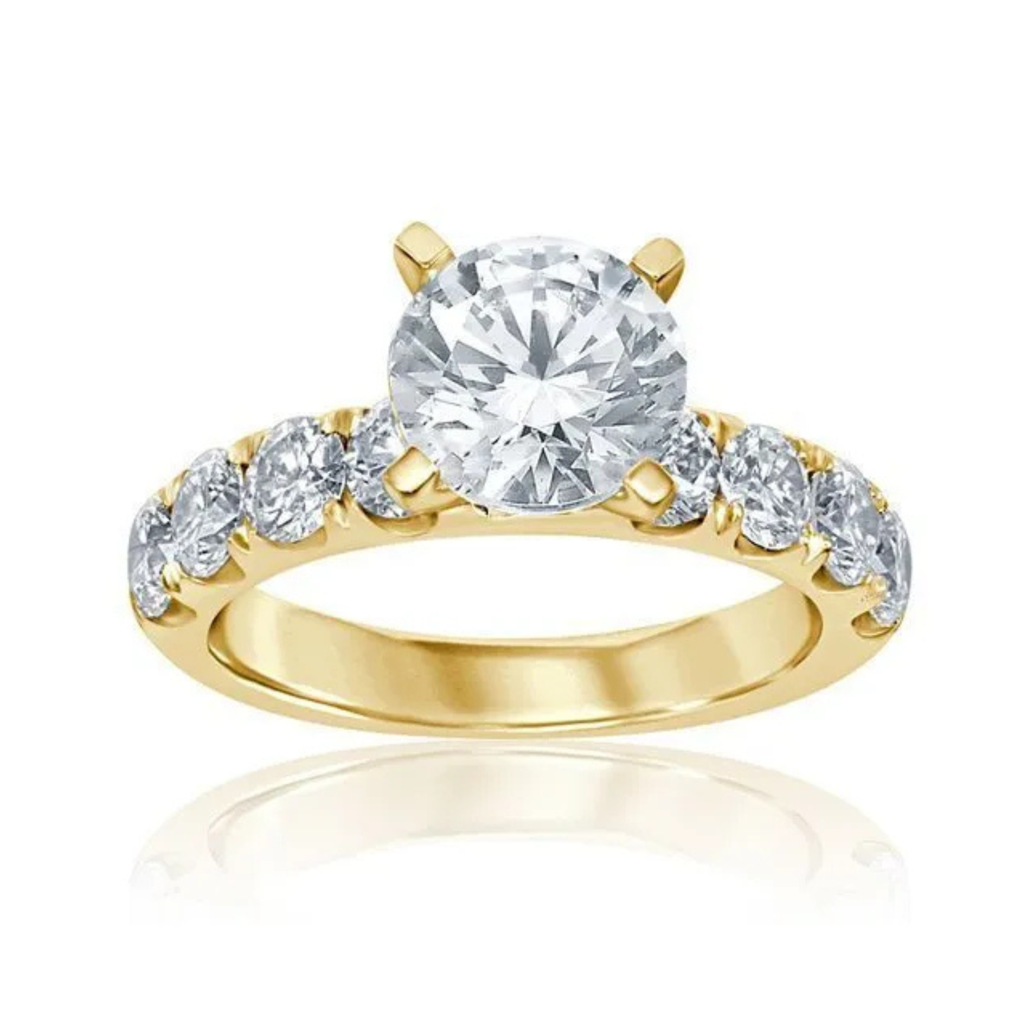Imagine Bridal 14K Yellow Gold Round Diamond Engagement Ring 1.25ct