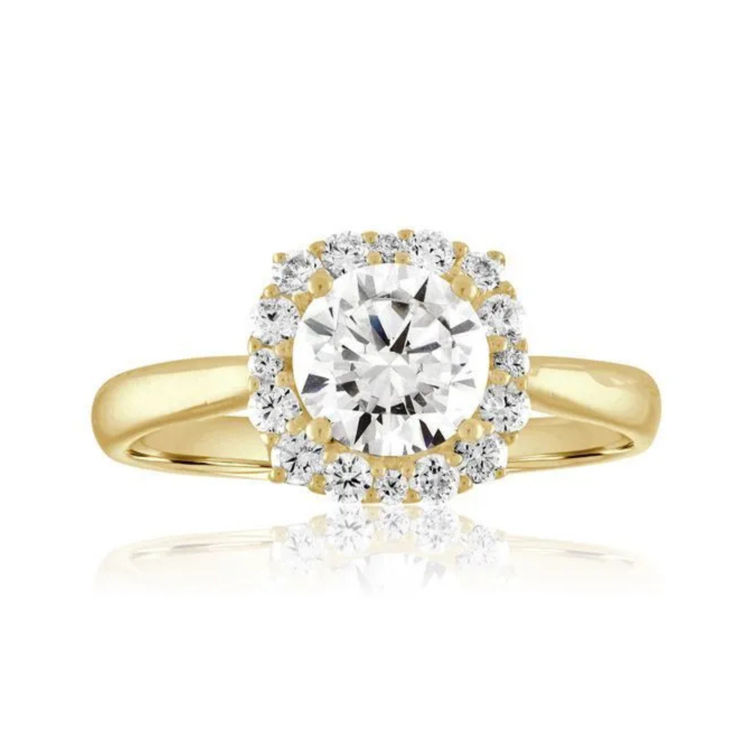 Imagine Bridal 14K Yellow Gold Cushion Engagement Ring 0.38ct