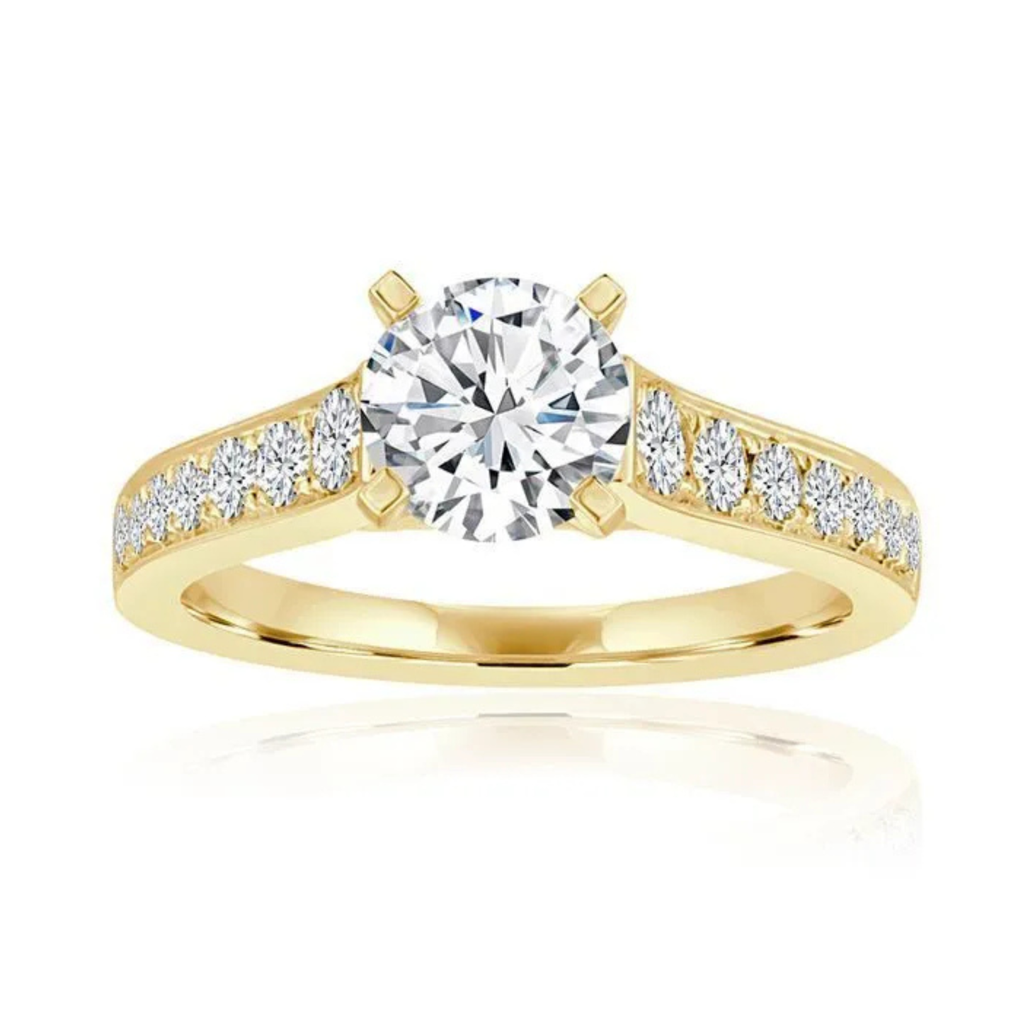 Imagine Bridal 14K Yellow Gold Round Diamond Engagement Ring 0.40ct