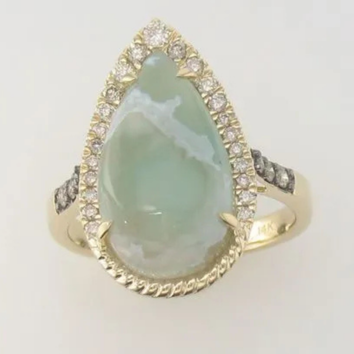 Le Vian 14K Honey Gold Peacock Aquaprase & Diamond Ring 6ct