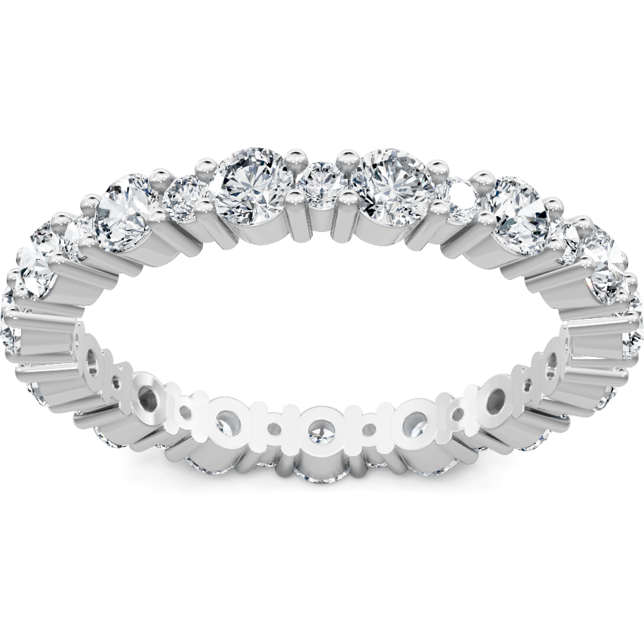 This gold 14K White Gold rose wedding band features a wedding band style with a wedding band setting. The design is accented with diamonds totaling about 0.25 carats.