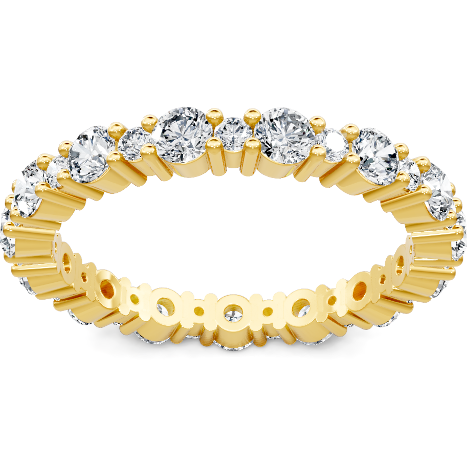 This gold 14K Yellow Gold rose wedding band features a wedding band style with a wedding band setting. The design is accented with diamonds totaling about 0.25 carats.