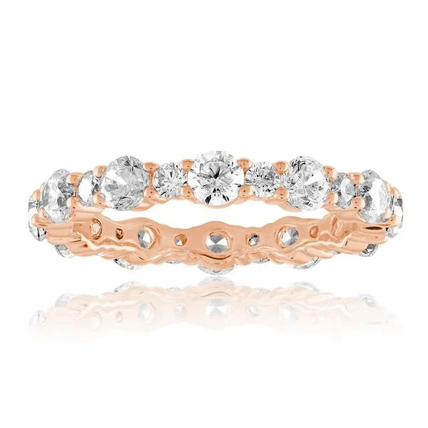 This gold 14K Rose' Gold rose wedding band features a wedding band style with a wedding band setting. The design is accented with diamonds totaling about 0.25 carats.