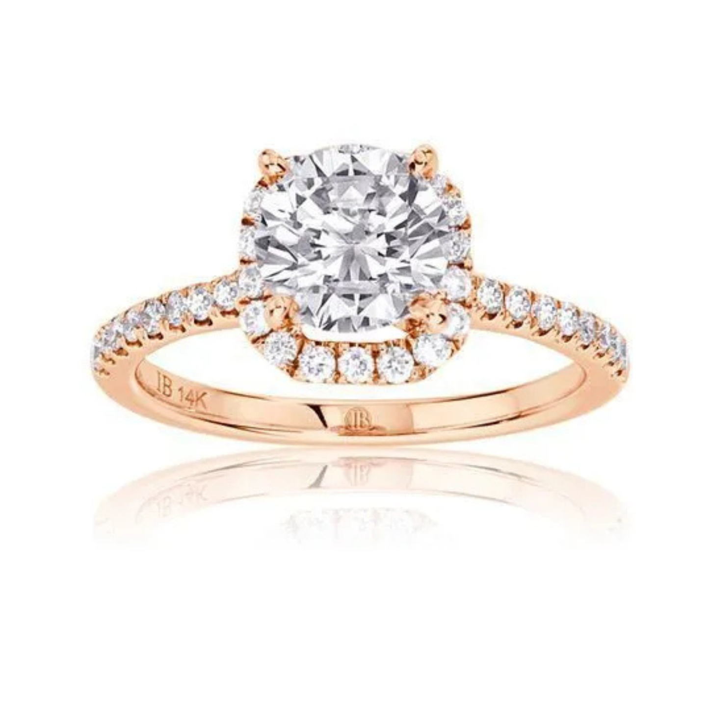 Imagine Bridal 14K Rose Gold Round Diamond Engagement Ring 0.38ct