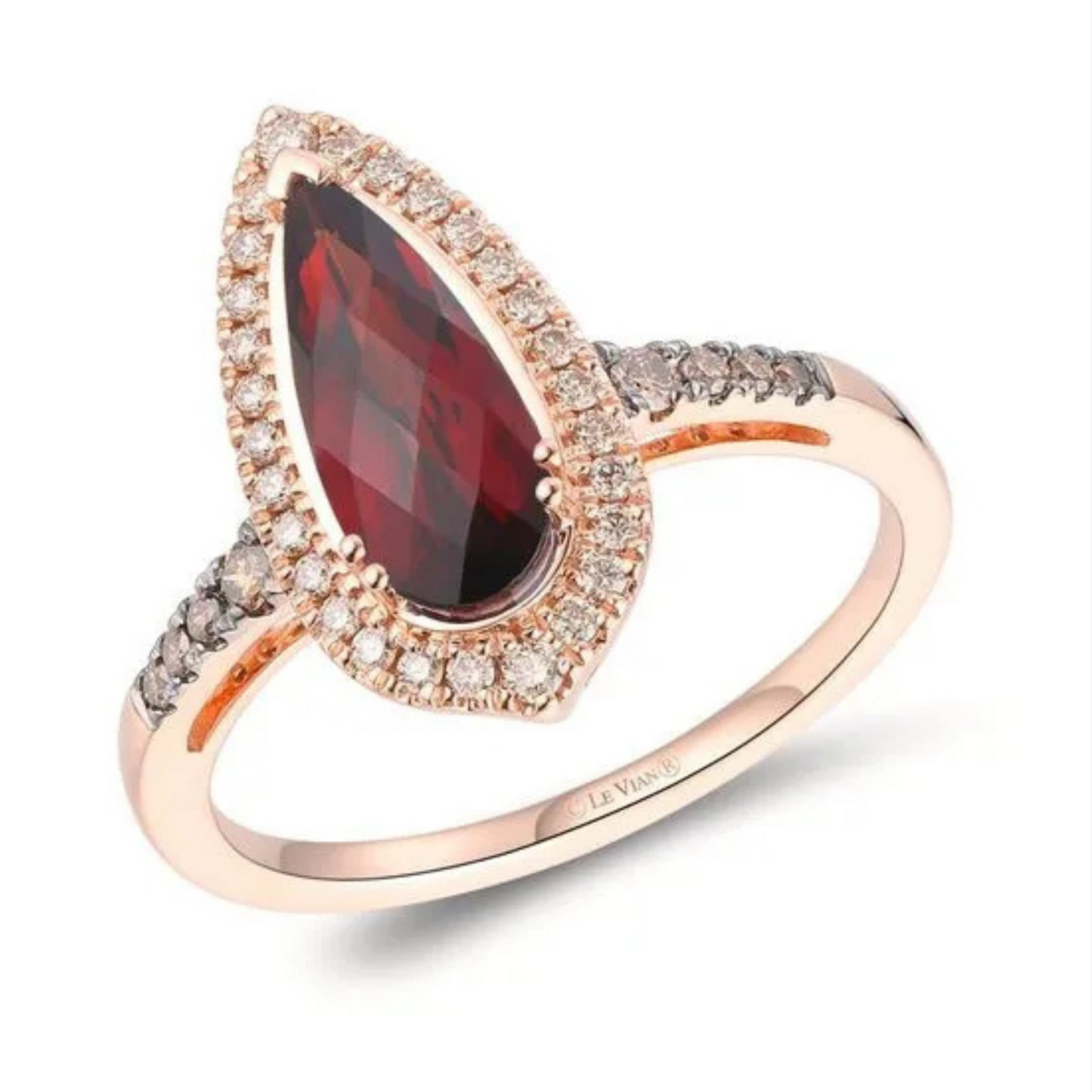 Le Vian 14K Strawberry Gold Pomegranate Garnet & Diamond Ring 1.5ct