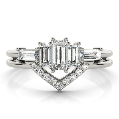 Fashion Ring Round & Straight Baguette - View 3