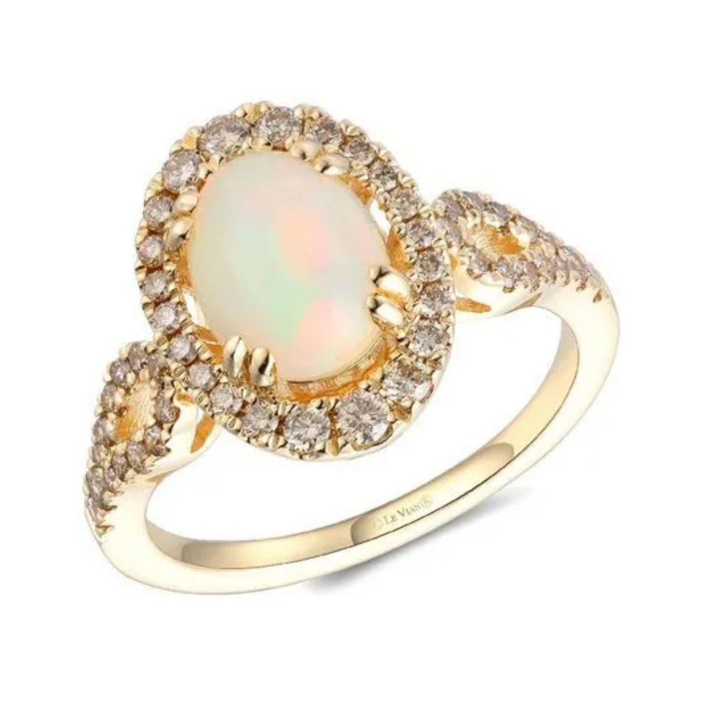 Le Vian 14K Honey Gold Neopolitan Opal & Nude Diamond Ring 1ct