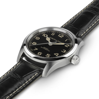 Hamilton Khaki Field Murph Black Leather Watch 38mm