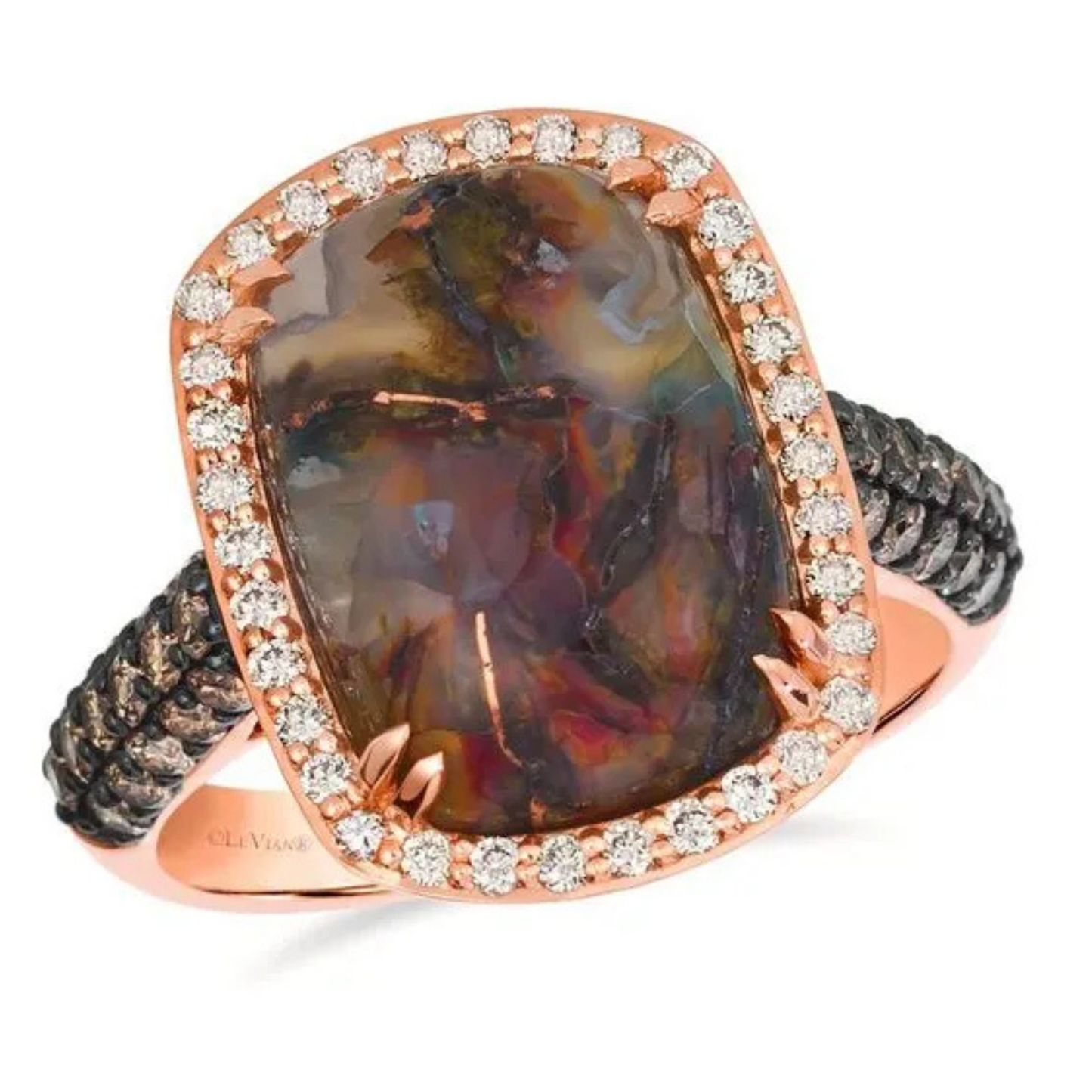 Le Vian 14K Strawberry Gold Aquadite Black & Diamond Ring 4.75ct