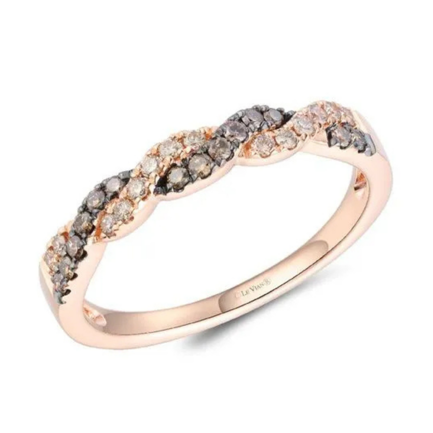 Le Vian 14K Strawberry Gold Chocolate & Nude Diamond Ring 0.125ct