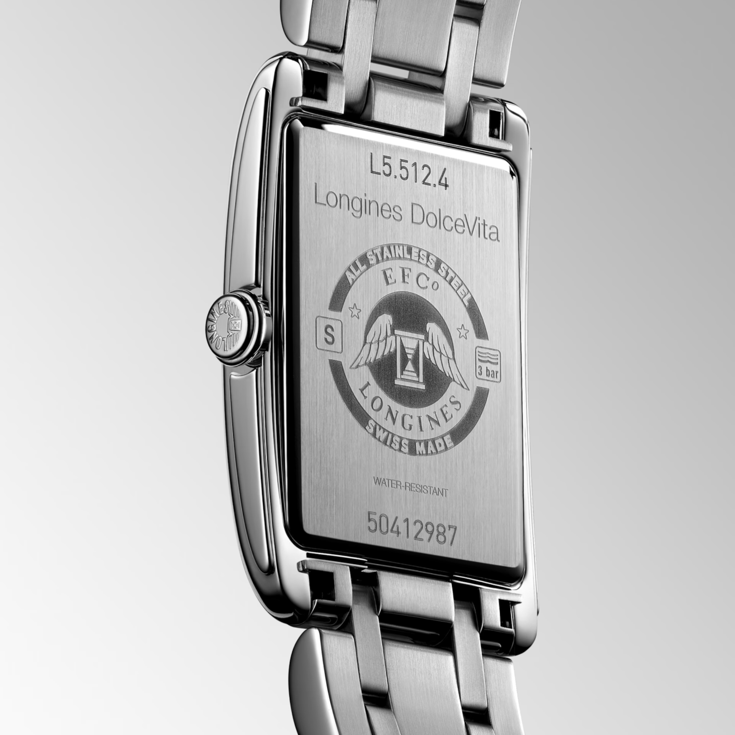 Longines DolceVita Rectangular Stainless Steel Watch 23.30 X 37.00 mm