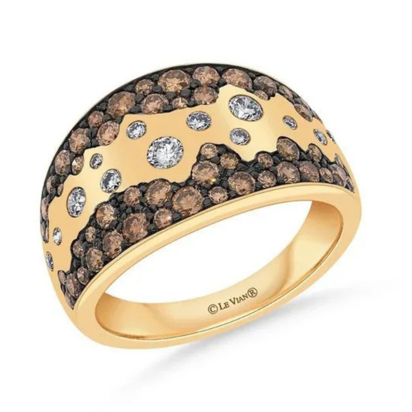 Le Vian 14K Honey Gold Nude & Chocolate Diamond Ring 1ct